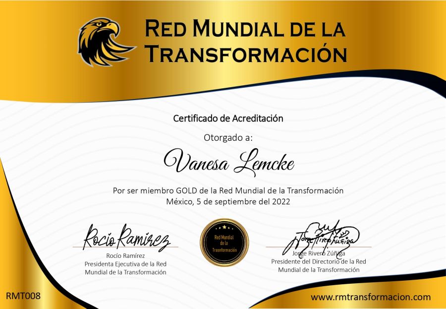 Certificado de Vanesa Lemcke